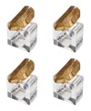 Saro Lifestyle Luxe Quartz Napkin Ring, Set Of 4 In Gold