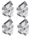 Saro Lifestyle Luxe Quartz Napkin Ring, Set Of 4 In Silver
