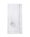 Saro Lifestyle Merry And Bright Ornament Embroidered Napkin Set Of 6, 20"x20" In White
