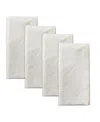Saro Lifestyle Metallic Shimmer Napkin, Set Of 4 In White