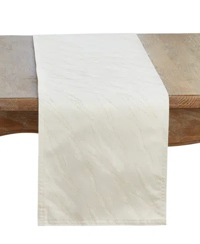 Saro Lifestyle Metallic Shimmer Table Runner, 13" X 72" In White