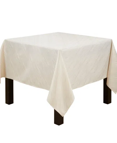 Saro Lifestyle Metallic Shimmer Tablecloth, 70" X 70" In White