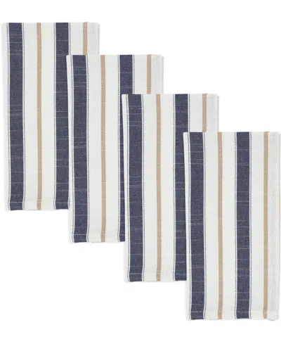 Saro Lifestyle Modern Striped Napkins, 20" X 20" In Blue