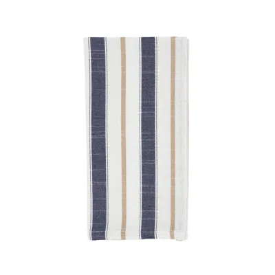 Saro Lifestyle Modern Striped Napkins 20"x20" - Set Of 4 In Multi In White