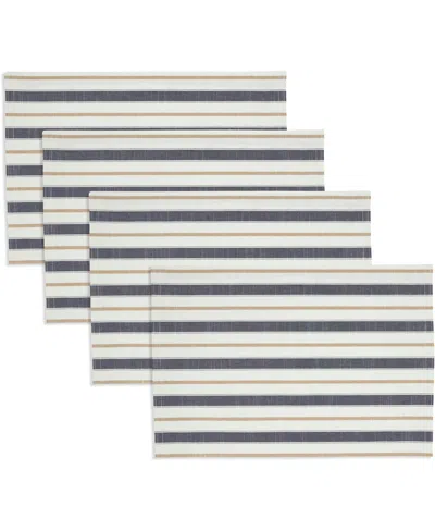 Saro Lifestyle Modern Striped Placemats, 13" X 19" In Blue