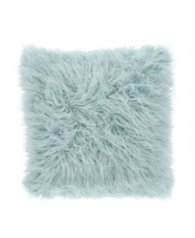 Saro Lifestyle Mongolian Throw Pillow In Baby Blue