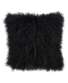 Saro Lifestyle Mongolian Throw Pillow In Black