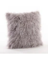 Saro Lifestyle Mongolian Throw Pillow In Gray