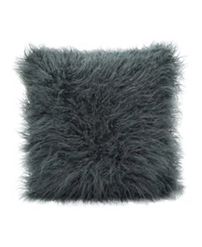 Saro Lifestyle Mongolian Throw Pillow In Slate