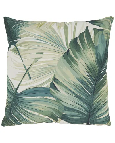 Saro Lifestyle Monstera Outdoor Pillow In Green
