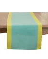 Saro Lifestyle Multicolored Band Table Runner, 16"x72" In Sea Green