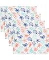 Saro Lifestyle Ocean Breeze Sea Shells Cotton Placemats, 14" X 20" In Multi