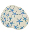 Saro Lifestyle Ocean Glow Starfish Beaded Placemats, 15" Round In Aqua