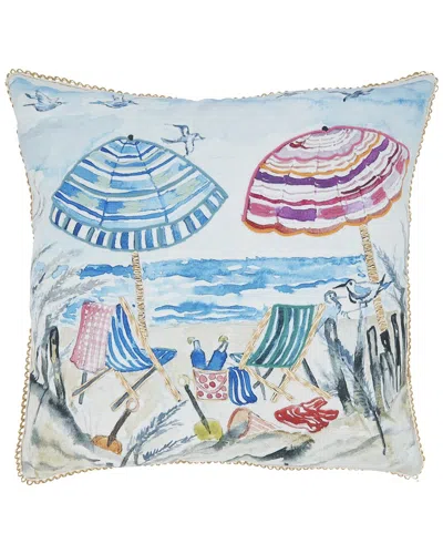 Saro Lifestyle Outdoor Beach Umbrellas Pillow In Multi