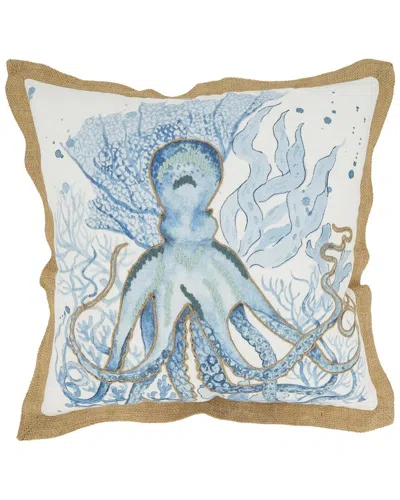 Saro Lifestyle Outdoor Octopus Pillow In Blue