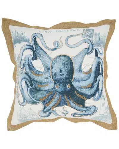 Saro Lifestyle Outdoor Octopus Pillow In Blue