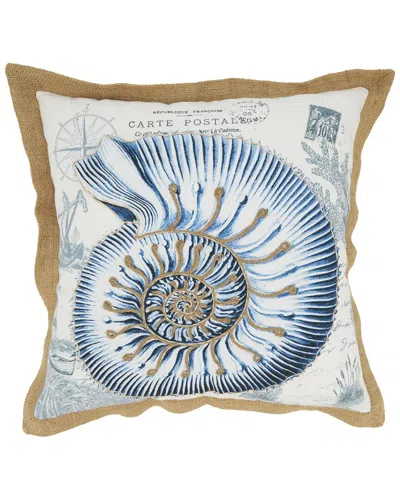 Saro Lifestyle Outdoor Shell Pillow In Blue