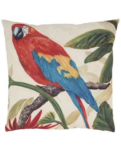 Saro Lifestyle Parrot Outdoor Pillow In Multicolor