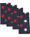 Saro Lifestyle Patriotic Americana Stars Cotton Napkins, 20" X 20" In Red,white,blue
