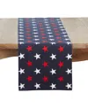 Saro Lifestyle Patriotic Americana Stars Table Runner, 14" X 72"