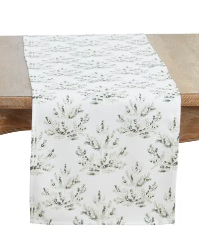 Saro Lifestyle Pine Needle Table Runner, 16" X 72" In Green