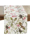 Saro Lifestyle Pinecone And Red Berry Table Runner, 16" X 72" In Multi