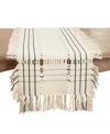 Saro Lifestyle Plaid Hemstitch Table Runner, With Fringe, 16"x72" In Natural