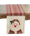 Saro Lifestyle Plaid Santa Table Runner, 13" X 72" In Multi