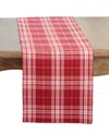 Saro Lifestyle Plaid Table Runner, 13" X 72" In Red