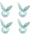 Saro Lifestyle Playful Bunny Ears Napkin Rings, Set Of 4 In Blue