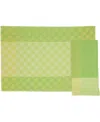 Saro Lifestyle Playful Polka Dot Cotton Placemats And Napkins, Set Of 8 In Green