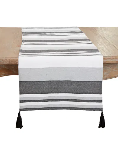 Saro Lifestyle Pleated Perfection Table Runner, 16"x72" In Gray