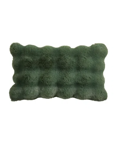 Saro Lifestyle Plush Faux Fur Decorative Pillow, 12" X 20" In Green