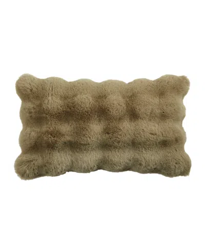 Saro Lifestyle Plush Faux Fur Decorative Pillow, 12" X 20" In Green