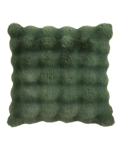 Saro Lifestyle Plush Faux Fur Decorative Pillow, 20" X 20" In Green