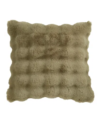 Saro Lifestyle Plush Faux Fur Decorative Pillow, 20" X 20" In Green