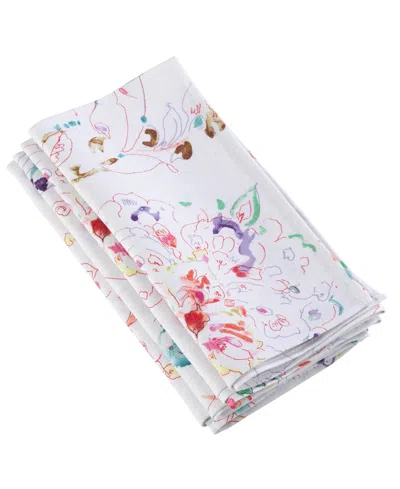 Saro Lifestyle Primavera Printed Floral Napkins, Set Of 4 In Multi