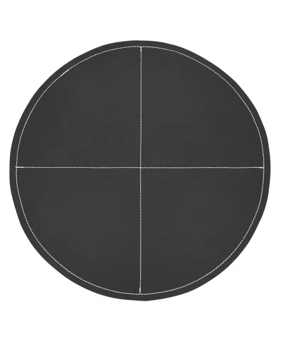 Saro Lifestyle Pu Leather Luxe Placemat Set Of 4,15"x15" In Black