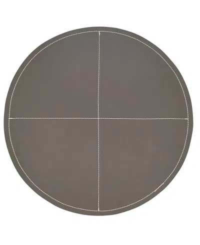Saro Lifestyle Pu Leather Luxe Placemat Set Of 4,15"x15" In Gray