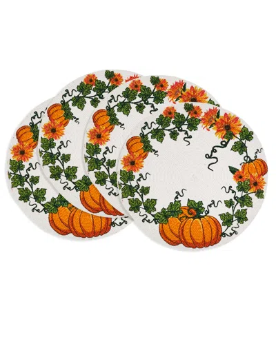 Saro Lifestyle Pumpkin Patch Placemat, Set Of 4 In White
