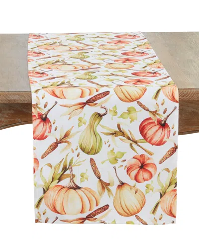 Saro Lifestyle Pumpkin Table Runner, 16" X 72" In Multi