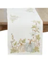 Saro Lifestyle Pumpkins Table Runner, 16" X 70" In White
