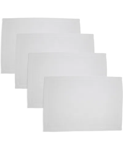 Saro Lifestyle Pure Linen Placemats, 14" X 20" In White