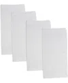Saro Lifestyle Pure Linen Tea Napkins, 10" X 10" In White