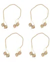 Saro Lifestyle Radiant Zari Thread Napkin Ring, Set Of 4 In Gold