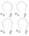 Saro Lifestyle Radiant Zari Thread Napkin Ring, Set Of 4 In Silver