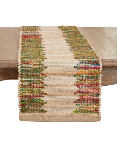 Saro Lifestyle Rainbow Rhythm Banded Table Runner, 14"x72" In Multi