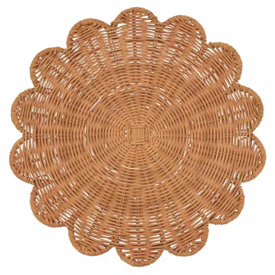 Saro Lifestyle Rattan Charger Placemats - Set Of 4 In Rust In Brown