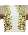 Saro Lifestyle Red Berry Table Runner, 16" X 72" In Green
