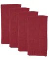 Saro Lifestyle Refined Stitched Plaid Napkin, Set Of 4 In Burgundy